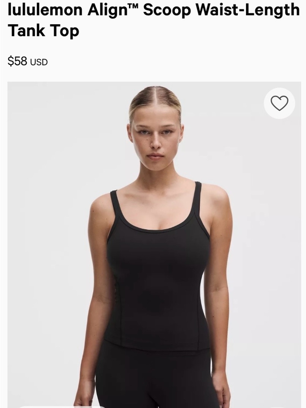 lululemon Align™ Scoop Waist-Length Tank Top - Black
